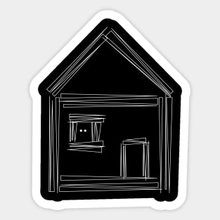 Person Watching From a House at Night Sticker